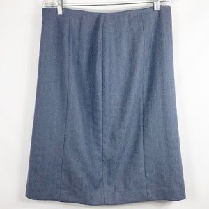 Holt Renfrew Wool Skirt Blue Career Work Size 14